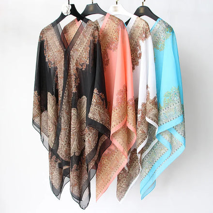 Summer Chiffon Shawl for Beach Chiffon Scarves for Ladies Fashion Travel Shawl for Women Hijabs