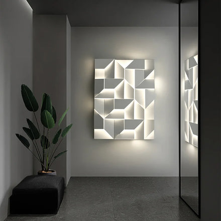 Custom Modern Iron LED Wall Lamp with Remote Control for Hotel & Home Decor Living Room Corridor Bedroom
