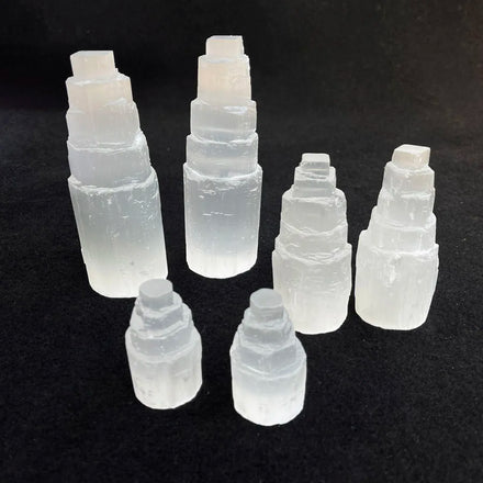 Wholesale Natural Crystal Selenite Lamps Selenite Tower Home Decoration