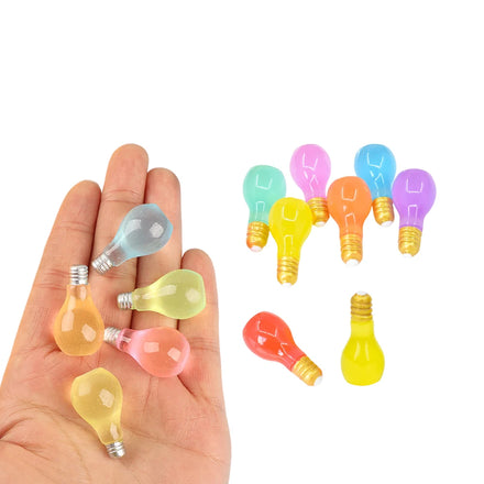 New Transparent Colored Luminous Glow in Dark Effect 3d Light Bulb Resin Charm Jewelry Keychain Diy Accessories