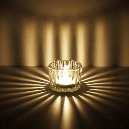 Small Tea Light Holder Chunky Glass Tea Light Candle Holder Glass Tea Light Votive Holder