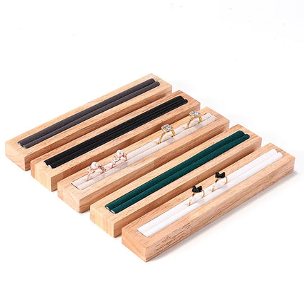 Luxury Wood Custom Jewelry Display Tray Storage Earrings Stud Ring Display Wooden Jewelry Tray