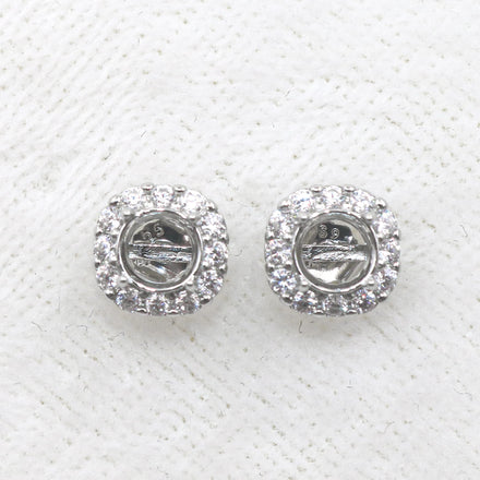 Sterling Silver 4mm/5mm Semi Mount Stud Earrings Empty Support Blank Claws Setting S925 Base Without Center Stone for DIY Inlay