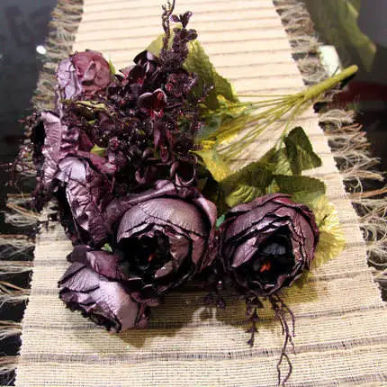 Wholesale Vintage Design Artificial Silk Peony Flower Heads for Home Decor Christmas Weddings and Birthday Parties