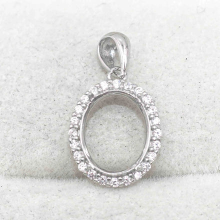 Sterling Silver 6*8/7*9/8*10/9*11/10*12/10*14/12*16/13*18mm Semi Mount Pendant Empty Frame Base Without Center Stone for DIY