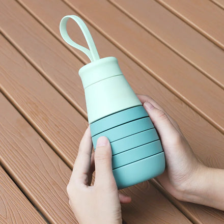 Wholesale Eco Friendly 500ml Foldable Collapsible Sport Travel Drinking Bottle Silicone Water Bottle With Custom Logo