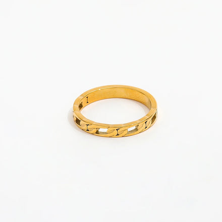 Fenny 18K Gold Plated Wholesale Drop Shipping Fashion Hollow Fiargo Chain Stainless Steel Finger Ring Trendy for Women