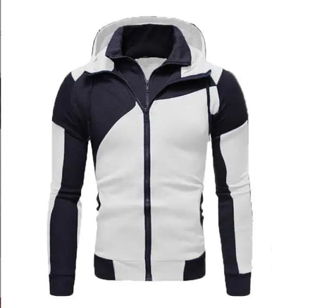 Men's Hoodies Patchwork Sweatshirt Male Fashion Hip Hop Streetwear With Hooded Zipper Hoodie