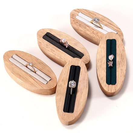 New Style Luxury Wooden Oval Jewelry Display Tray Earrings Ring Jewelry Pallets for Jewelry Store