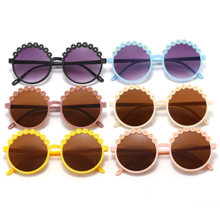 2023 New Arrivals Sunglasses Kids Sunglasses With Uv Kids Fancy Kids Sunglasses Flower Circle Shades