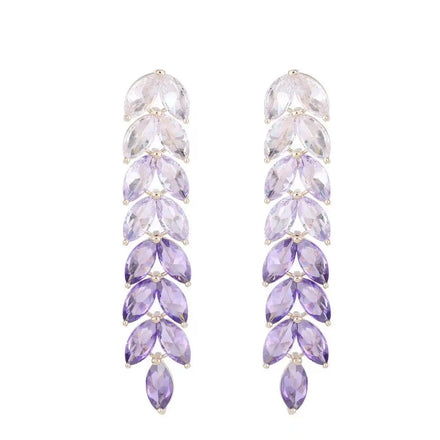 European Style Party Crystal Zircon Long Chain Diamond Tassel Earrings Jewelry for Girls