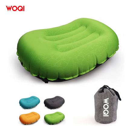 WOQI Compact Comfortable Inflatable Camping air Mattress Pillow for Outdoor Hiking Backpacking Travel