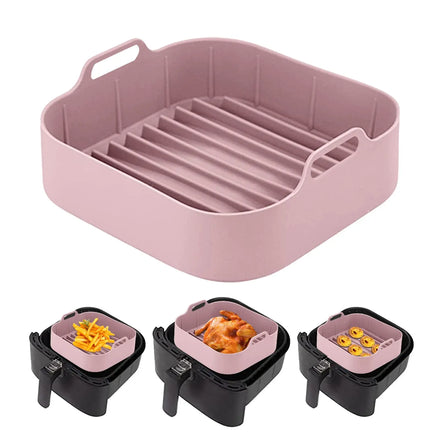 Air Fryer Liners Silicone Pot Liners for Reusable Silicone Air Fryer Liner Replacement Baking Insert Easy Cleaning