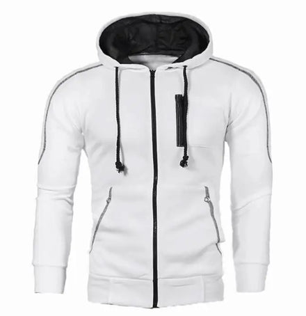 Wholesale Cotton Men Zipper Hoody Jacket Full Zip up Hoodie Custom Color Block Men's Hoodies