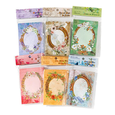 80 Pieces/Pack Notepad Flower Vine Dressing Table Retro Artistic Plant DIY Notebook Message Memo Stitching Stickers 6 Models