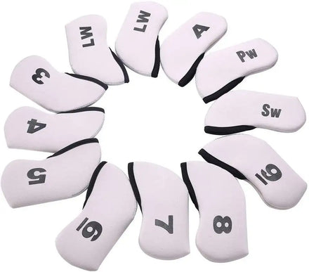 Blank DIY Sublimation Neoprene Golf Iron Head Covers Set Custom White Golf Club Headcovers