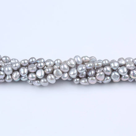 Zhuji Wholesale Loose 6-7mm Freshwater Baroque Pearls Grade Gray/White/Pink Colors Natural Side Hole Jewelry Third Party