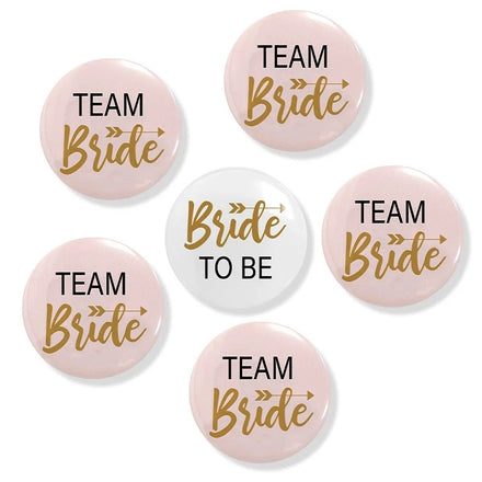 Bridal Buttons Wedding Party Button Pins Bridesmaid Pins Team Bride Pins Bachelorette Party Supplies