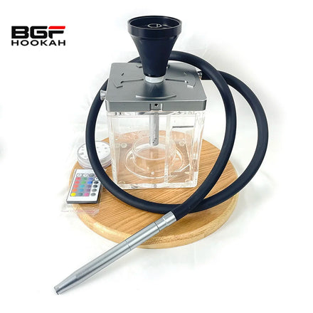 Bgf New Design Tesla Portable Acrylic Hookah /Cube Hookah With Led Lighting