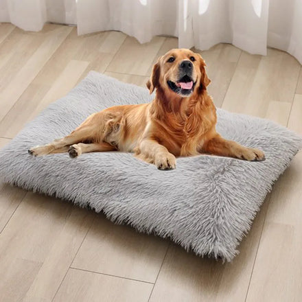 Square Fluffy Pet Bed Long Plush Cat Dog Mats Removable Cushion Washable Plush Pet Bed for Dogs and Cats