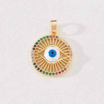 New Arrival Ins Style Drip Oil Alloy Accessories Evil Eye Pendant Accessories DIY Pendants for Necklace
