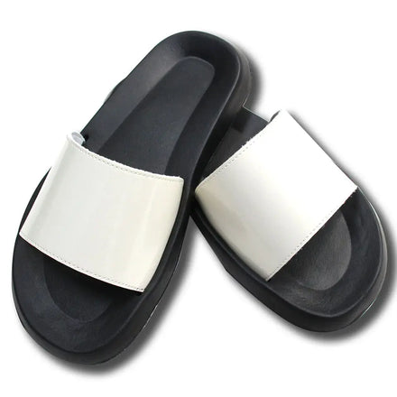 Fashion PU Leather Sublimation Slippers Custom Shoes Slides Slippers Sandals Blanks Flip Flop