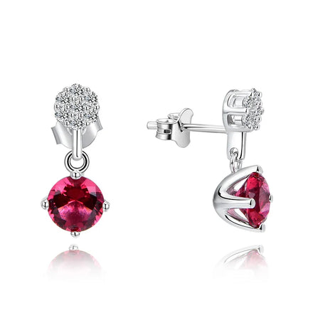 Pakistani Silver925 Jewellery Ruby Crystal Valentine Earrings