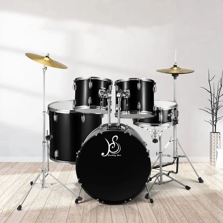 HUASHENG Adult Full Size 5 Piece Drum Set Percussion Instruments 9 Ply Poplar Wood Shells Material Beginners Electric Drum Kits