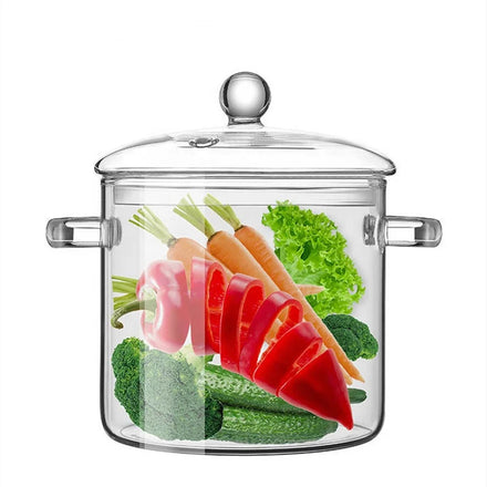 Smart Reusable Thickened Transparent Auxiliary Food Soup Stewed Noodles Milk Two-ear Handle High Borosilicate Glass Saucepan