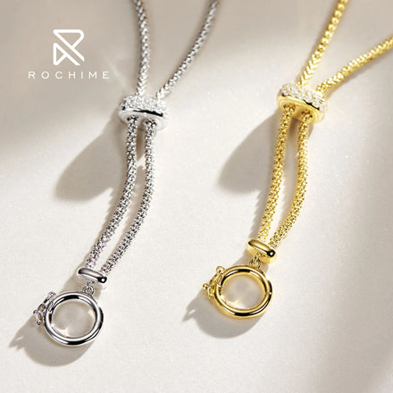 Rochime Ins Style Fashion Multifunctional Chian Necklace 925 Sterling Silver Personalized Fine Jewelry for Women