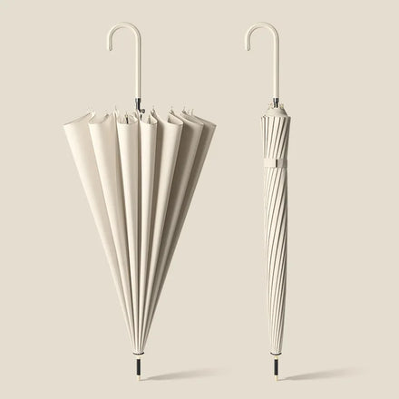 Wholesale Custom J Leather Handle Straight Sticks Umbrella Business Gift From Umbrella Factory