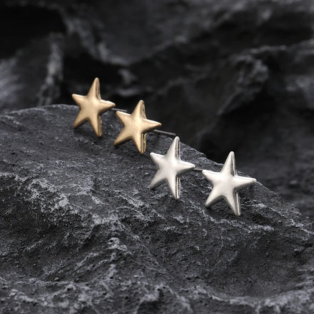 TongLing European Minimalist Hypoallergenic Gold Earrings Star Small Stud Earring for Women Girl