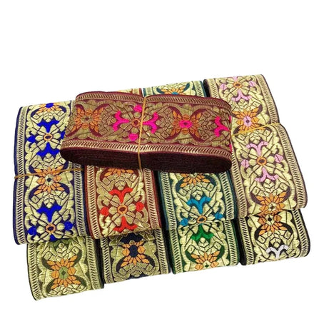 5cm Home Textile Sewing Bag Material Upholstery Flower Jacquard Ribbon Trimming Decorative Costume Stage Clothes Webbing Lace