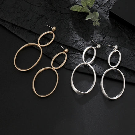 TongLing America European Minimalist Earrings Geometric Oval Earrings Women Jewelry for Wholesale