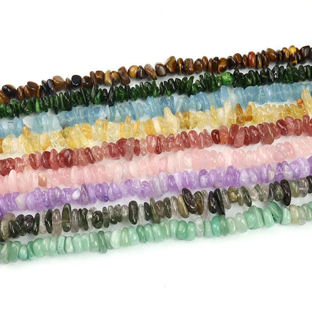 Natural Irregular Amethyst Aquamarine Chip Semi-precious Stone Beads Chips Gemstone Crystal Loose Bead 10MM Length 38CM