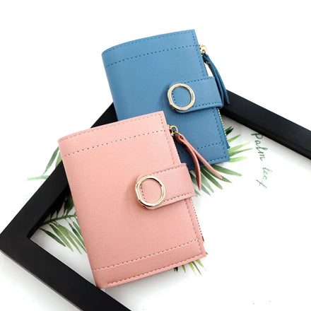 New Minimalist Small Short Cheap Mini Cute Slim PU Leather Wallets for Woman Ladies Girls Stylish Purses