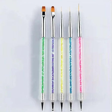 Promotion Best Seller Double Ended Nail Art Point Drill Drawing Nail Art Pen With Liner Brushes