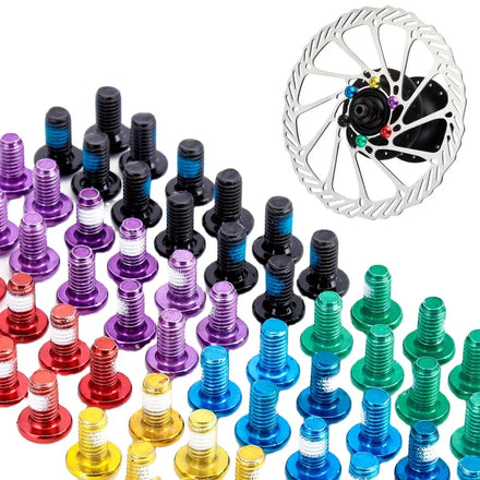RTS 12pcs Colorful Bicycle Brake Disc Screw Stainless Steel T25 Disc Brake Pad M5*10 Fixing Screws for Mountain Bike