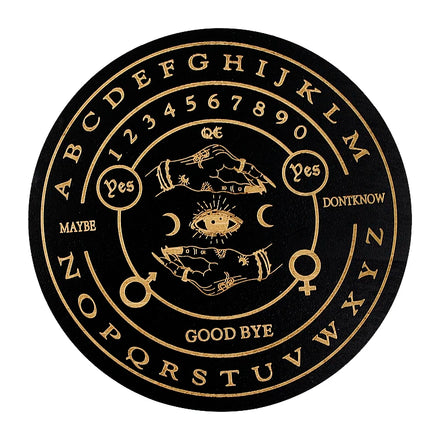 Tailai Wooden Ouija Board - Round Divination Board with Alphabet Numbers Woman Crystal Ball Design for Wiccan Spiritual Rituals