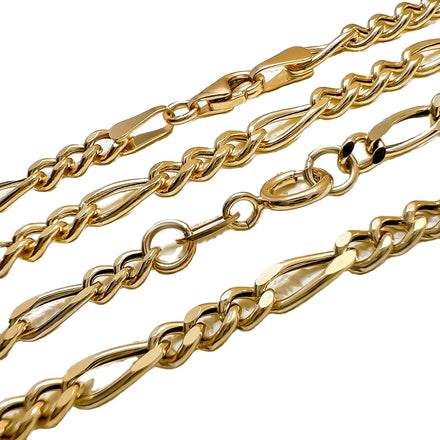 LFH Men's Jewelry Pure 18k Solid Gold Chain Figaro Chain Necklace Gold Real Jewelry 18k With Certificate Au750 Gold 18k Real