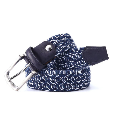 Unisex Hipster Fashion Canvas Webbing Belt New Woven Elastic with Multiple Options Alloy Buckle Decorative Belt