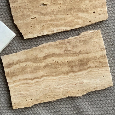 Rectangular Travertine Marble Single Tier Modern Storage Jewelry Tray for Kitchen and Living Room Use