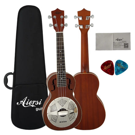 Aiersi Brand Mahogany Body 24 Inch Concert Resonator Ukulele China Factory Made Wholesale Price Resonator String Instrument