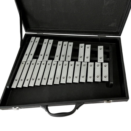 Sinomusik Double keys 25 Notes Metal Keys xylophone and Glockenspiel potable percussion musical instrument with case