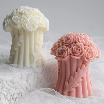 Rose Bouquet Aromatherapy Candle Mold Wedding Candle Mold Valentine's Day Rose Decoration Silicone Mold