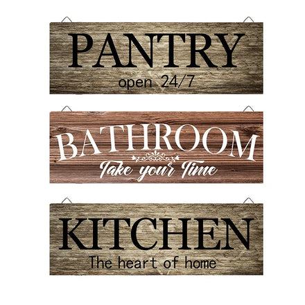 Custom MDF Plaque Signboard Hanging Signs Home Kitchen Bathroom Pantry Decor Carved Wall Mounted Wooden Decoration Mascot Theme