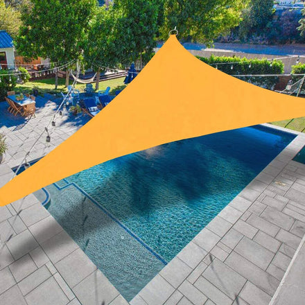 UPF 50+ Waterproof Anti-Slip Triangle Sun Shade Canopy Awning with Iron Frame Polyester Sail Material Customizable Size & Color