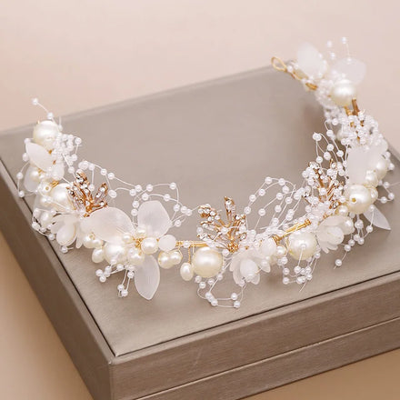 Handmade Princess Tiara for Girl Birthday Catwalk Show Dress Accessories Headgear Flower Girl Wedding Headband