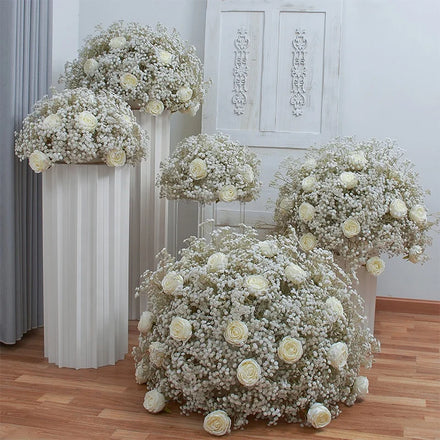 EG-VJ011 Customized Wedding Event Decorations Floral Arrangement Silk Babysbreath Flower Ball Wedding Centerpieces