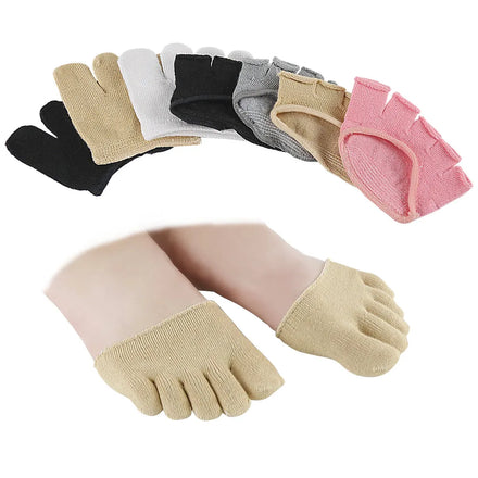 Women's High Heel Socks Invisible Five-Finger Half Palm Design Stainless Steel Polyester Spring/Summer/Autumn Use Forefoot Pad